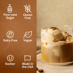 SYRUVIA bottle beside ingredient list to show quality American-made formulation