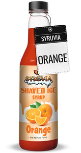 SYRUVIA orange syrup bottle front view showing ready-to-use convenience