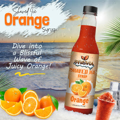 SYRUVIA being poured onto shaved ice for vivid color and consistent coverage