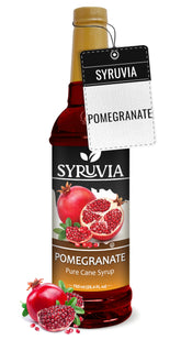 SYRUVIA bottle front view showing pomegranate syrup for consistent flavor