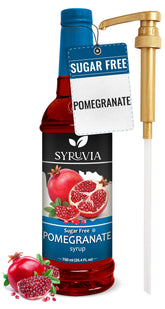 SYRUVIA front packaging showing bottle and pump for quick portioning