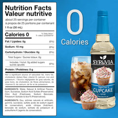 SYRUVIA pouring into latte to add cupcake flavor and creamy sweetness