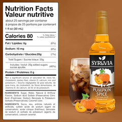 SYRUVIA pouring syrup into coffee to boost flavor and warm spice notes