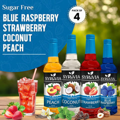 Syruvia strawberry bottle label close-up highlighting natural aroma benefit
