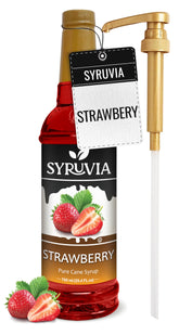 SYRUVIA bottle front packaging showing label and size, clear branding and product benefit