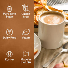 SYRUVIA added to iced coffee glass for quick cold beverage sweetness