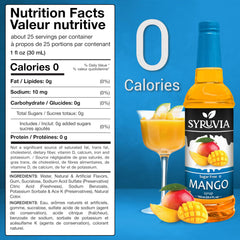 SYRUVIA syrup pour showing smooth mango texture and vibrant color for flavor impact