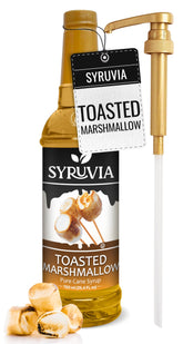 SYRUVIA front label showing toasted marshmallow flavor and bottle size
