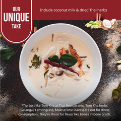 TAAN THAI opened packet with visible coconut milk powder and herbs, quick meal starter