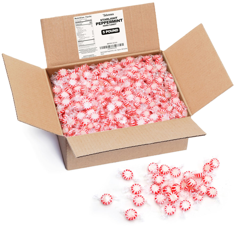 Taboom front packaging showing 5-pound bag and festive design, great for bulk use