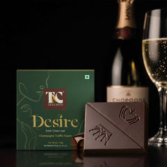 TAC Delights Desire front packaging showing three luxury bars and elegant box, gift-ready