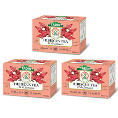 Tadin front packaging showing three boxes and vibrant hibiscus branding, clear shelf-ready look