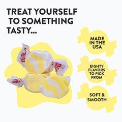 Taffy Town close-up of whipped taffy texture, showcasing soft airy chew