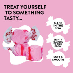 Taffy Town unwrapped cherry piece showing soft texture and creamy interior