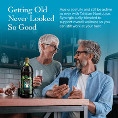 Tahitian Noni poured into a glass showing clear serving suggestion and refreshing look