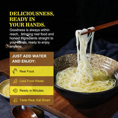 Taienjoy powder mixed into broth in bowl, delivers rich ramen flavor