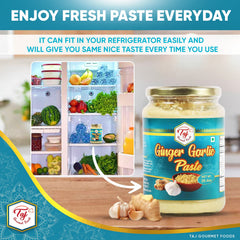 TAJ spoon serving paste into pan to illustrate convenient ready-to-use benefit