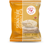 TAJ Gourmet Foods front packaging showing 4lb atta and benefits