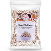 TAJ pack front view showing brand and raw phool makhana for easy customization