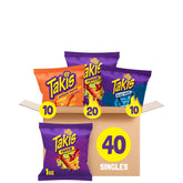 Takis front box showing variety pack and bold branding for easy shelf recognition