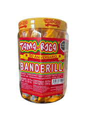 Tama-Roca single unwrapped banderilla stick displaying salt and chili coating for an appetizing preview