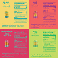 Tama Tea close-up can label highlighting organic yerba mate and sugar-free benefit