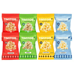 Tantos pesto close-up showing seasoning and puffed texture benefits