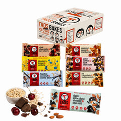 Taos Bakes front packaging showing variety pack and convenience