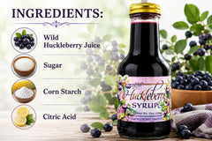 Taste the Wilderness syrup pouring over pancakes adding bold berry flavor