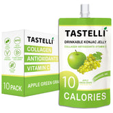 Tastelli front packaging showing apple green grape flavor and benefits
