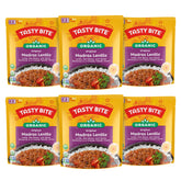 TASTY BITE front packaging showing organic Madras Lentils and benefits