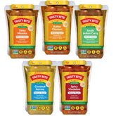 TASTY BITE pack front showing five sauce pouches and variety benefits