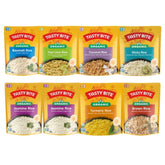 TASTY BITE front packaging showing seven rice varieties and convenience benefit
