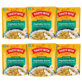 TASTY BITE front packaging shows vegetable korma ready-to-eat convenience