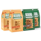 Tate's Bake Shop front packaging showing four resealable bags and brand benefit