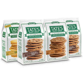 Tate's Bake Shop front packaging showing four resealable gluten free bags and clear branding