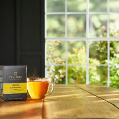 Taylors of Harrogate tea bag close-up highlighting wrapped tag and freshness