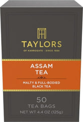 Taylors of Harrogate front packaging showing 50ct box and product branding, clear storage benefit