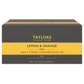 Taylors of Harrogate front packaging showing citrus black tea and freshness benefit
