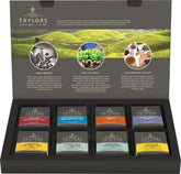 Taylors of Harrogate front packaging showing the full 48ct sampler and variety benefits
