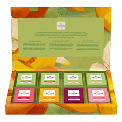 Taylors of Harrogate front packaging showing 48-count sampler and variety