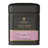 Taylors of Harrogate front tin showing brand and elegant packaging, preserves freshness