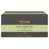 Taylors of Harrogate front packaging showing 100 individually wrapped tea bags and benefits