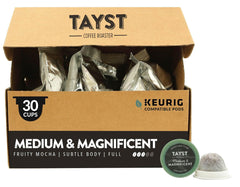 Tayst front packaging showing 30-count pods and bold branding, easy identification