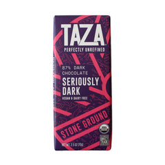 Close-up of Taza Chocolate stone-ground texture highlighting bold flavor