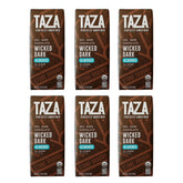 Taza Chocolate front packaging showing Wicked Dark 95% Almond benefits