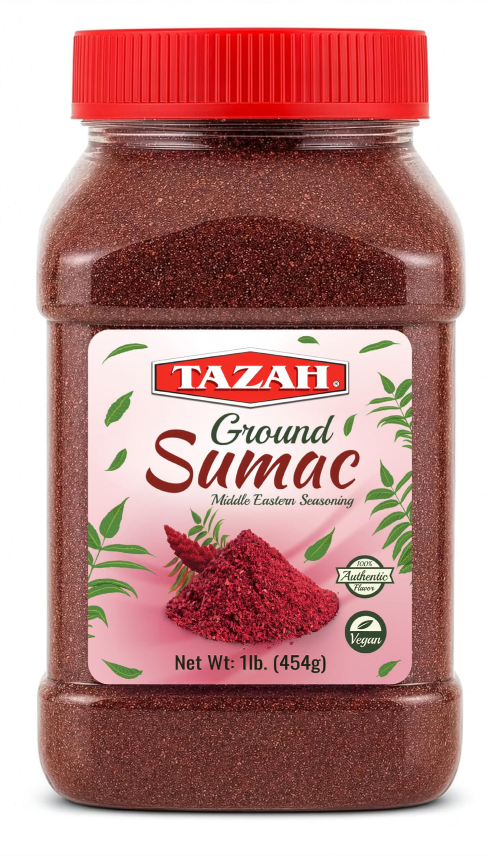 TAZAH front packaging showing 1 lb sumac for pantry convenience