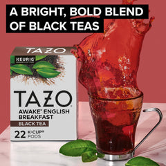 TAZO Awake brewed cup steaming in mug illustrating bold flavor and fast preparation