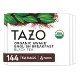 TAZO front packaging showing 144-count box and clear branding for pantry stocking