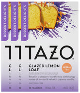 TAZO front packaging showing dessert-inspired lemon loaf aroma and convenience